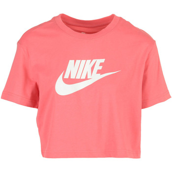 Textil Ženy Trička s krátkým rukávem Nike W Nsw Tee Essential Crp Icn Ftr Růžová