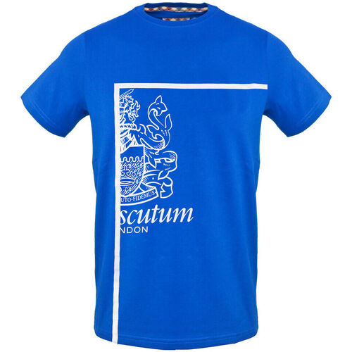 Textil Muži Trička s krátkým rukávem Aquascutum tsia127 81 blue Modrá