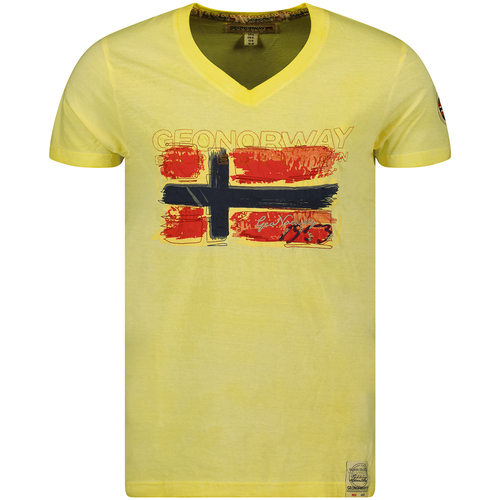Textil Muži Trička s krátkým rukávem Geo Norway SW1561HGN-LIGHT YELLOW Žlutá