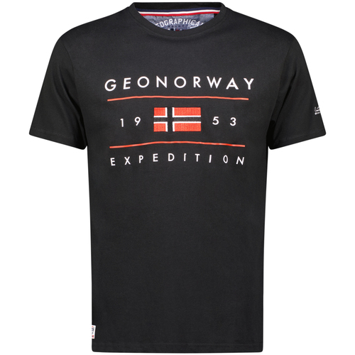 Textil Muži Trička s krátkým rukávem Geo Norway SY1355HGN-Black Černá
