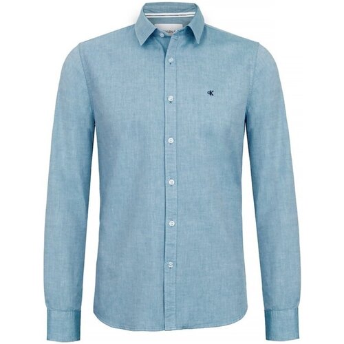 Textil Muži Košile s dlouhymi rukávy Calvin Klein Jeans J30J315663 Modrá