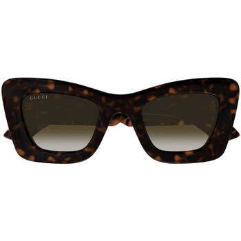 Hodinky & Bižuterie sluneční brýle Gucci Occhiali da Sole  GG1552S 002 Hnědá