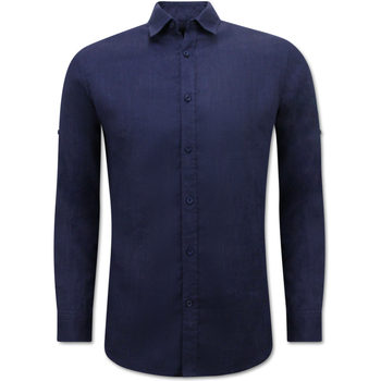 Textil Muži Košile s dlouhymi rukávy Enos 151377408 Modrá