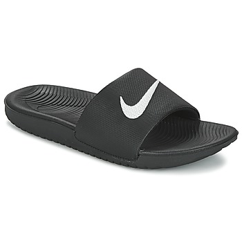 Boty Děti pantofle Nike KAWA SLIDE Černá / Bílá