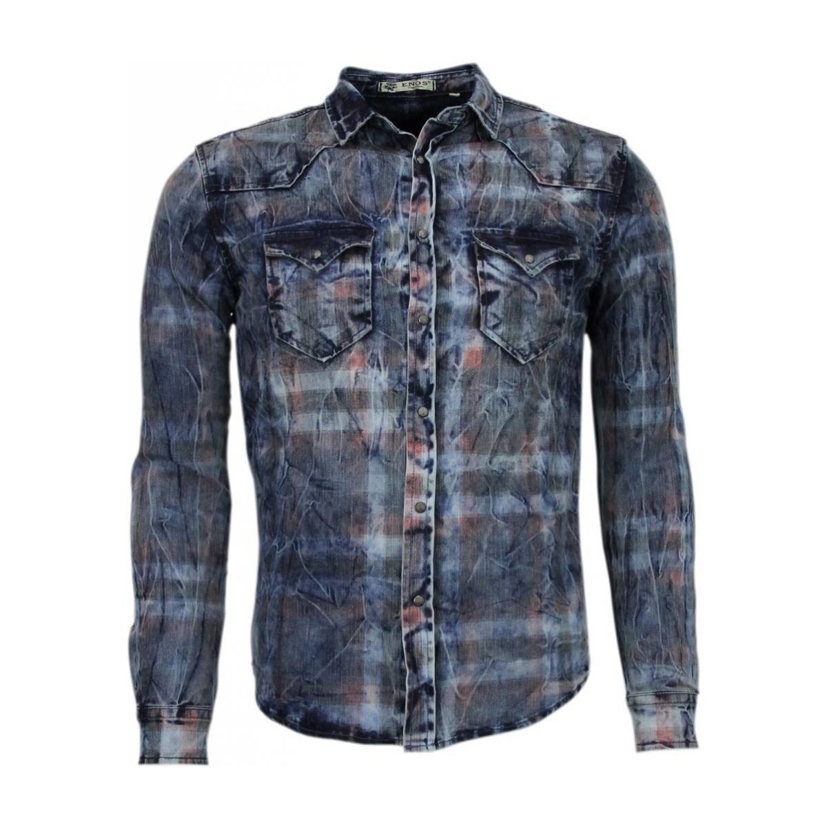 Textil Muži Košile s dlouhymi rukávy Enos 25995496 Modrá