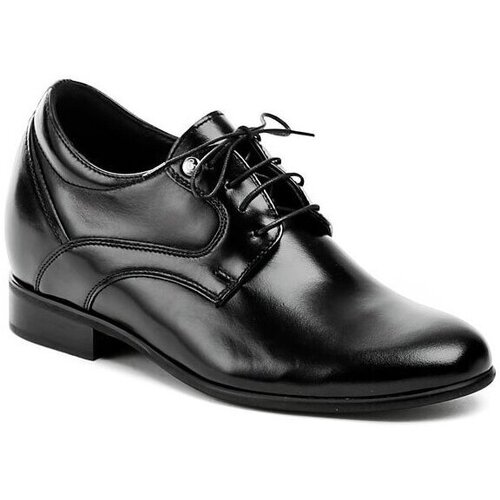 Boty Muži Šněrovací společenská obuv Conhpol C5162 černé pánské boty se skrytým podpatkem Černá