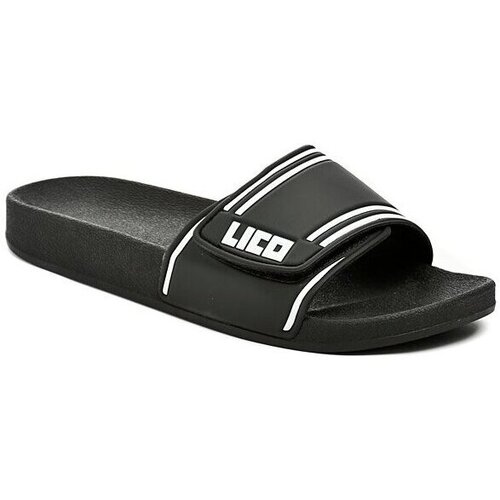 Boty Muži Pantofle Lico 430010 černé pánské plážovky se suchým zipem Černá