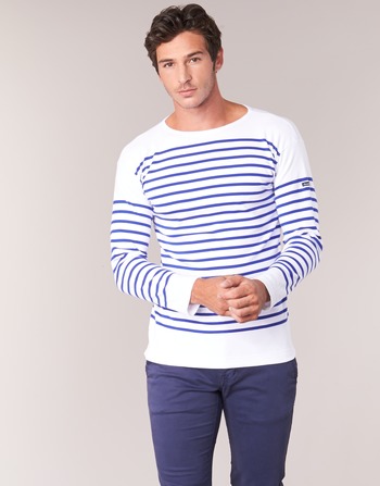 Textil Muži Trička s dlouhými rukávy Armor Lux DISJON Bílá / Modrá