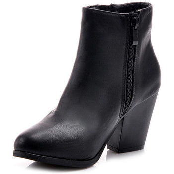 American Club Parádní černé kotníčkové dámské boty s módním zipem 