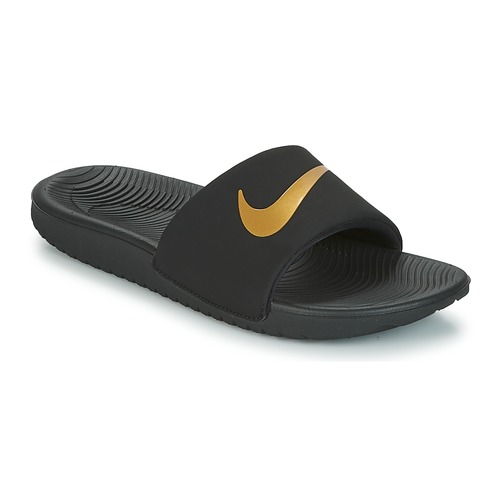 Boty Děti pantofle Nike KAWA GROUNDSCHOOL SLIDE Černá / Zlatá