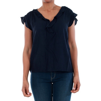 Textil Ženy Trička s krátkým rukávem Vero Moda 10196234 VMSEATTLE FRILL S/S TOP EXP NAVY BLAZER Modrá