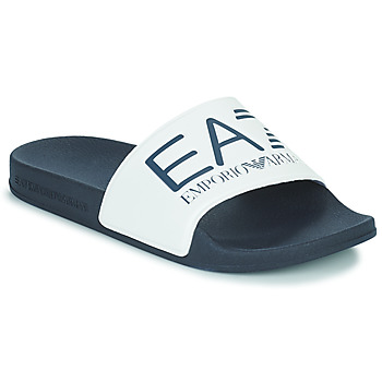Boty pantofle Emporio Armani EA7 SEA WORLD VISIBILITY SLIPPER Bílá / Tmavě modrá